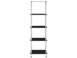 Estantería 5 Niveles Cristal Templado Negro 40x40x130 Cm Wsd238137