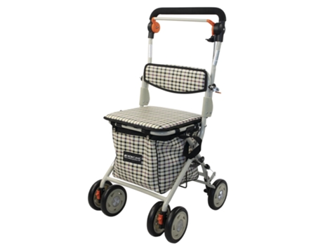 Carro de Compra Con Asiento MOBICLINIC Andador Plegable Monopalanca Acero Asiento Acolchado Sistema de Frenado Coliseo