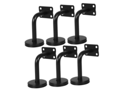 Juego de 6 soportes de acero inoxidable para barandilla de escalera en color negro, prácticos y cómodos. SFUSHOS