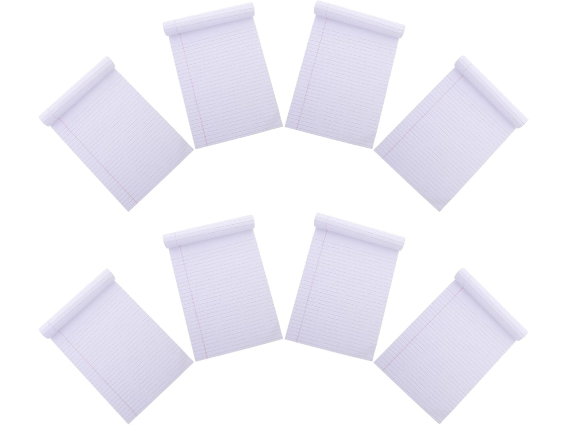 Cuaderno rayado A5, papel grueso, 400 hojas desprendibles, paquete de 8 cuadernos blancos para notas - Gokoco