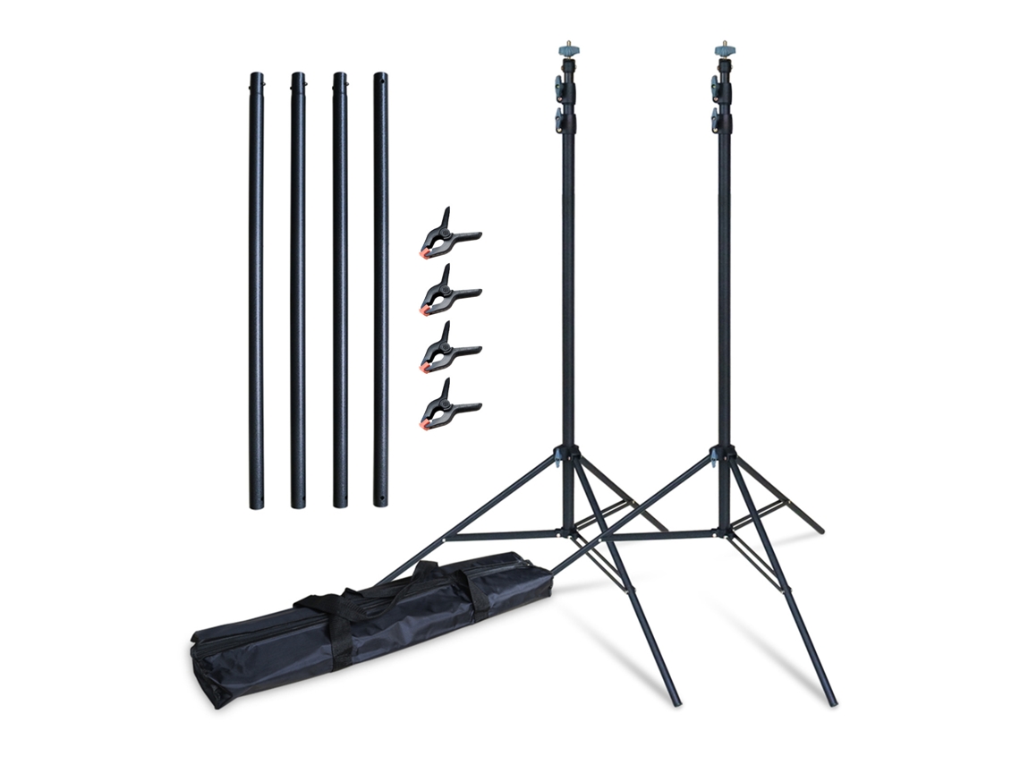 Soporte De Fondo De 9,84 X 9,84 Pies, Kit De Soporte De Fondo Ajustable Para Estudio Fotográfico Con 4 Clips Y 4 Postes Para Decoración De Fiestas Y