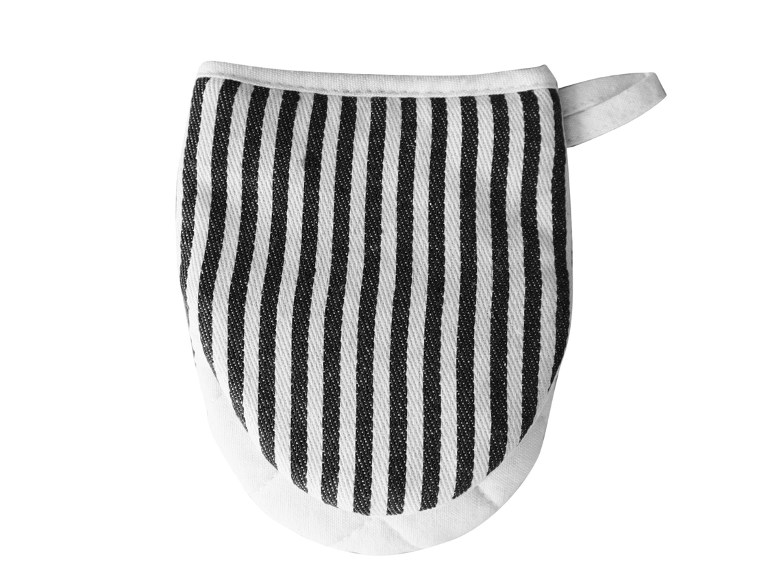 Guantes resistentes al calor para microondas con correa y estampado de rayas en algodón grueso
