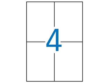 Etiquetas Adhesivas Removibles A4 Rectas 100 Hojas APLI (Blanco - 105 X 148 mm)