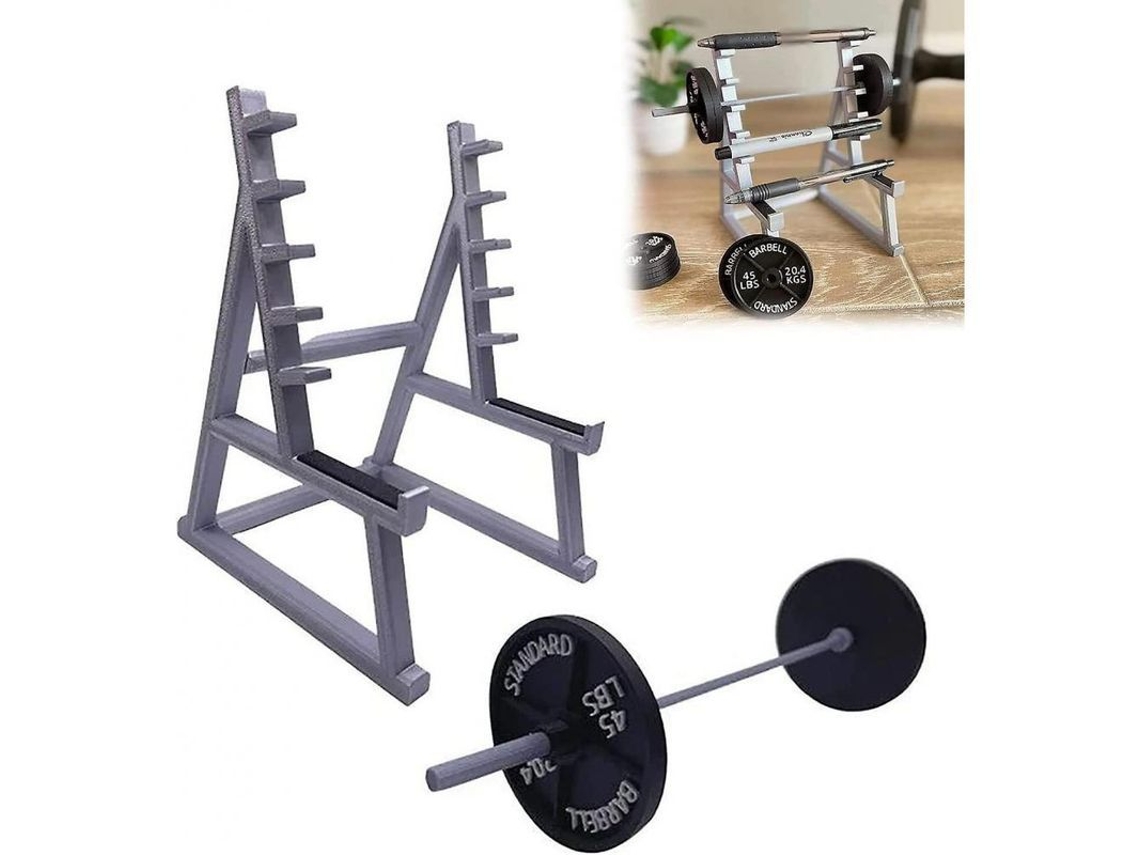 2026rebe-porta Lápices Squat Rack, Organizador De Escritorio Temático Gimnasio, Regalo Divertido Para Entusiastas Del Fitness Portavasos Y Barbell