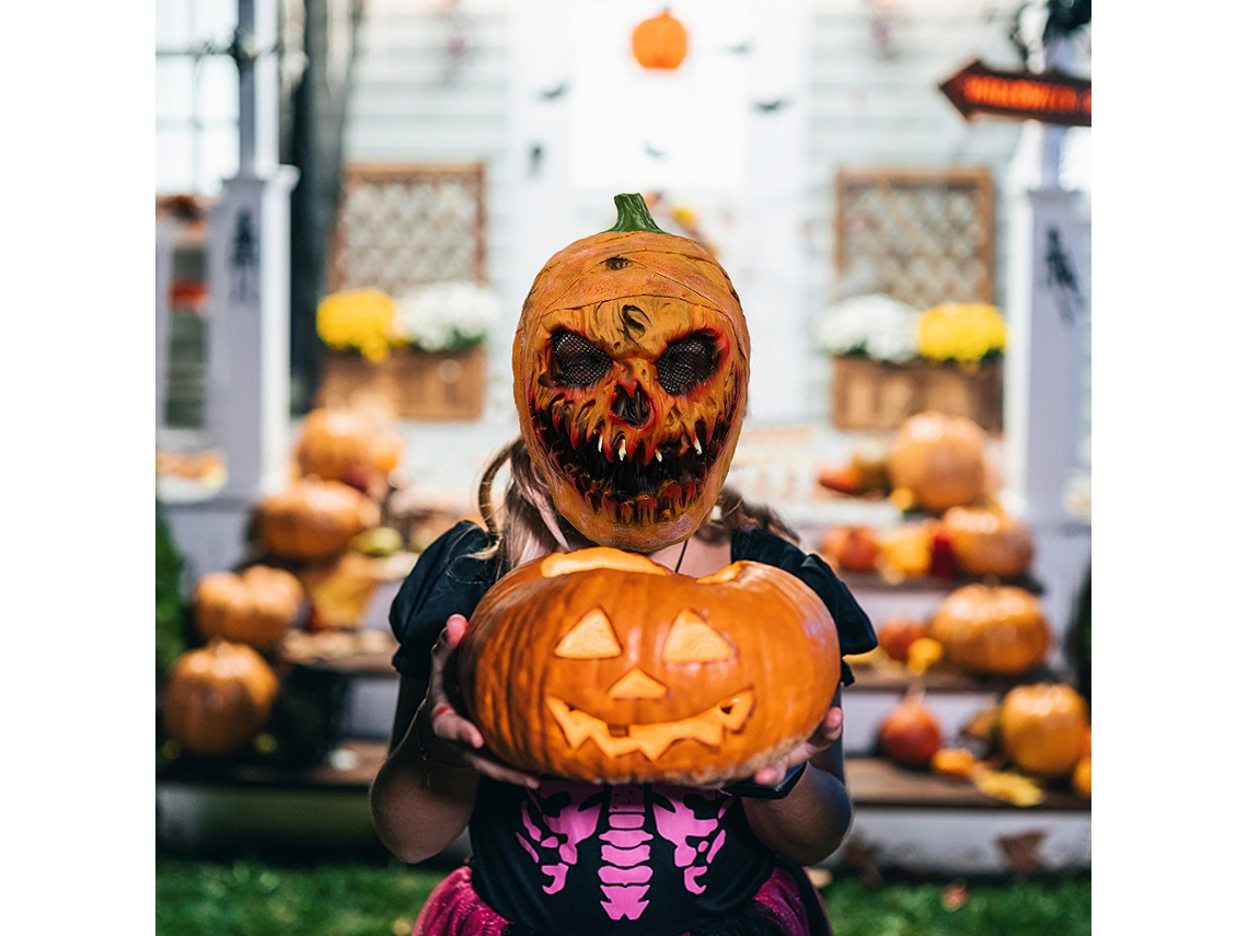 Dan26-máscara De Calabaza De Latex Espeluznante Para Halloween, Disfraz Y Accesorio De Fiesta Terrorífica