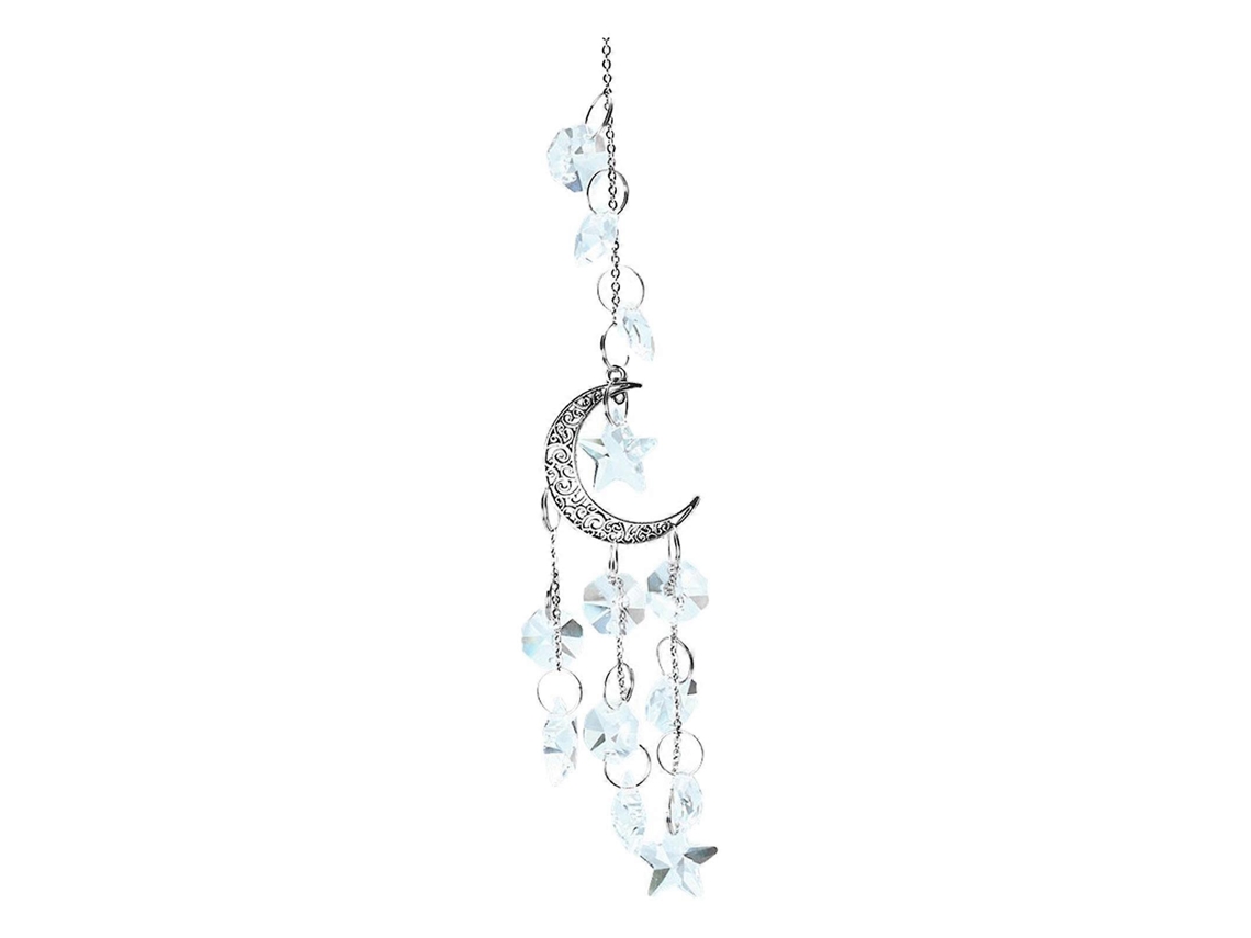 Decoración de jardín Luna de Cristal y Arcoíris con colgantes de coche -