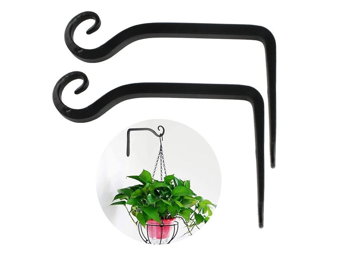 Soporte De Pared Para Plantas Colgantes, Gancho De Hierro, Para Flores Blancas Y Negras, 2/4 Piezas