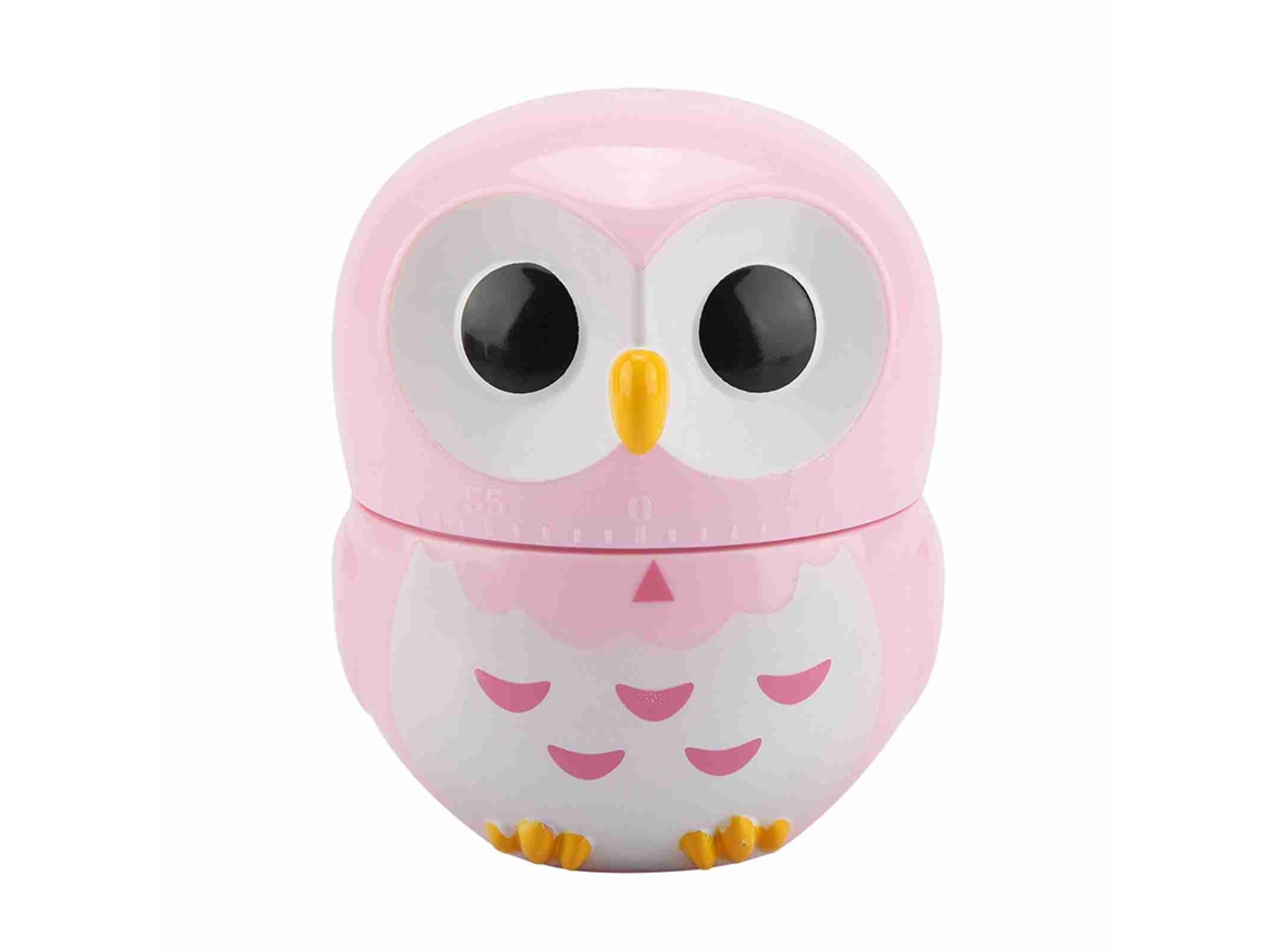 Lindo Temporizador De Cocina Mecánico Con Forma De Búho Para Cocinar - Rosa