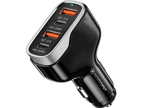 Cargador de Coche CHRONUS QP-Charge22901-7hmy (Android - USB - Negro)