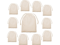 Juego de 10 pequeñas bolsas de tela para pintar, mini bolsas de regalo beige