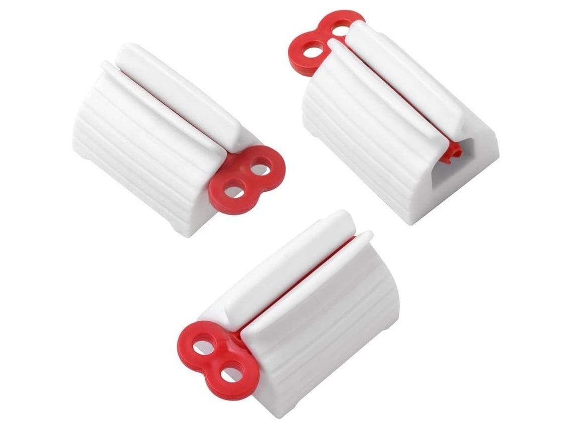 3 Dispensadores De Pasta De Dientes Exprimibles Con Base Rodante Para Accesorios De Baño, Abs, 5,2 X 3,8 X 3,8 Cm.
