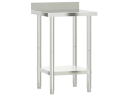 Mesa de cocina de acero inoxidable Maison Exclusive con borde antisalpicaduras, 55 x 55 x 93 cm