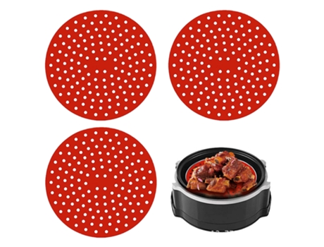 Revestimiento de silicona reutilizable para freidora de aire paquete de 3 accesorios para freidora de aire fácil de limpiar antiadherente 9 pulgada...