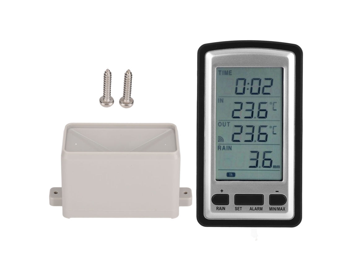Pluviómetro Digital Inalámbrico Con Transmisión Rcc, Medición De Temperatura Interior/exterior Para El Hogar.