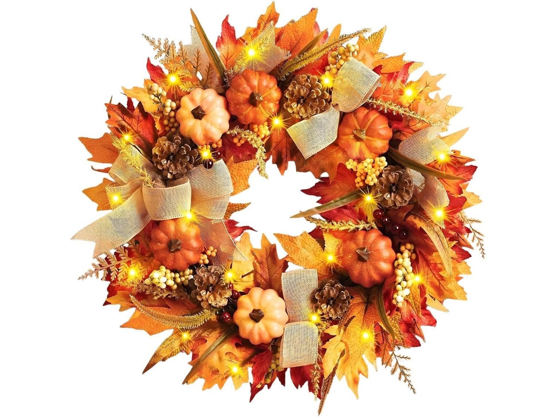 Guirnalda Decorativa Para Puerta, Decoración Otoñal De 45 Cm - Guirnalda Festiva Para Cocina Y Hogar