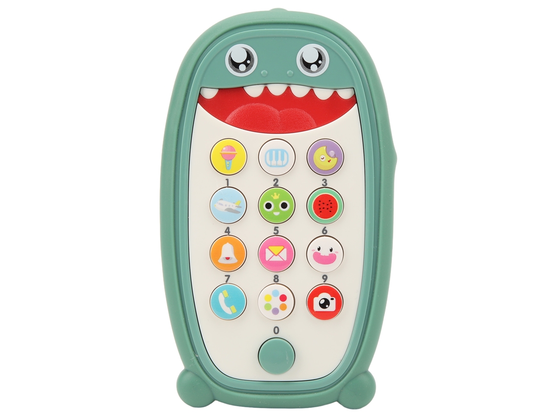 Teléfono De Juguete Musical Educativo Para Bebés Con Diseño Luminoso, Bonito Diseño Verde.