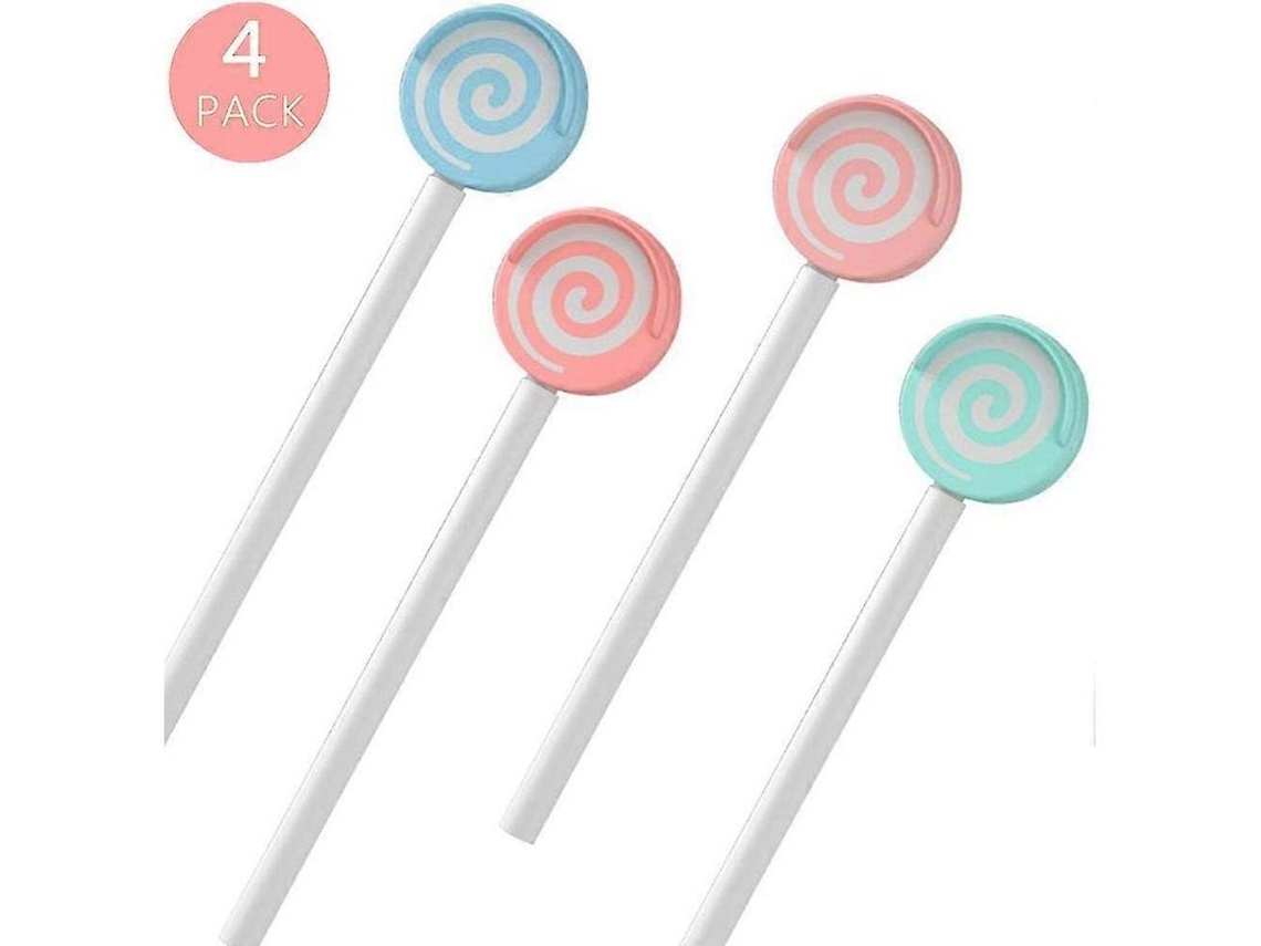 Limpiador lingual infantil 2026 con mango de silicona, forma de piruleta, ortodóncico, 4 unidades, libre de BPA.