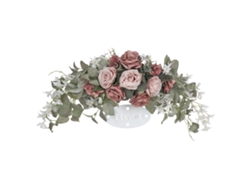 Decoración floral para la puerta con rosas y orquídeas.