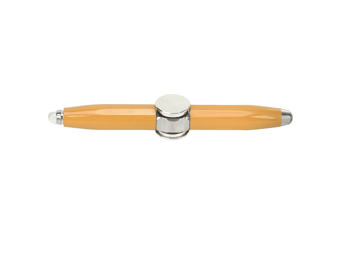 Ymsl Pluma Giratoria Anti-estrés Con Luz Led Portátil Para Estudiantes, Pluma Bolígrafo Giratoria De Dedo Amarilla Hxl