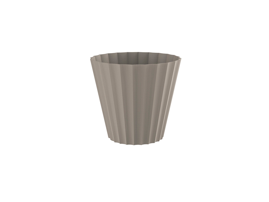 PLASTIKEN 89001 - Maceta Redonda Colección DORIC Medida 18 cm 25L Taupe