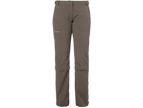 Pantalones para Mujer VAUDE Farley Stretch Capri Regular T Zip Ii Marrón para Montaña (36)