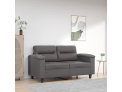 Sofá de 2 plazas HARLANV1 con tapizado de piel sintética gris (120 cm)