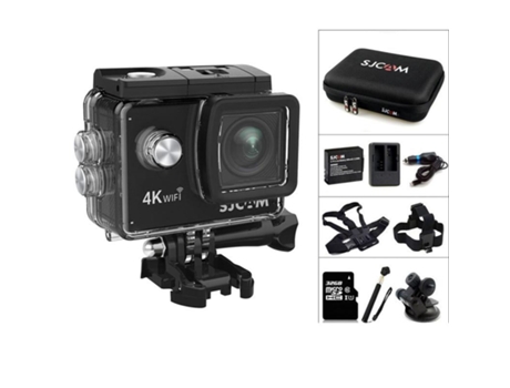 Action Cam SLOWMOOSE Impermeable (4K - 30 Fps - LCD - Wi-Fi - 2.0 Pulgadas - 16 MP - 900 Mah - Plateado)