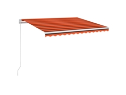Maison Exclusive - Toldo Retráctil Manual Con Led Naranja Y Marrón 350x250 Cm