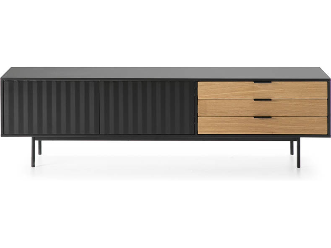 Mueble TV BAZAR MONDIALE Sierra (Negro - MDF - 180x40x52 cm)