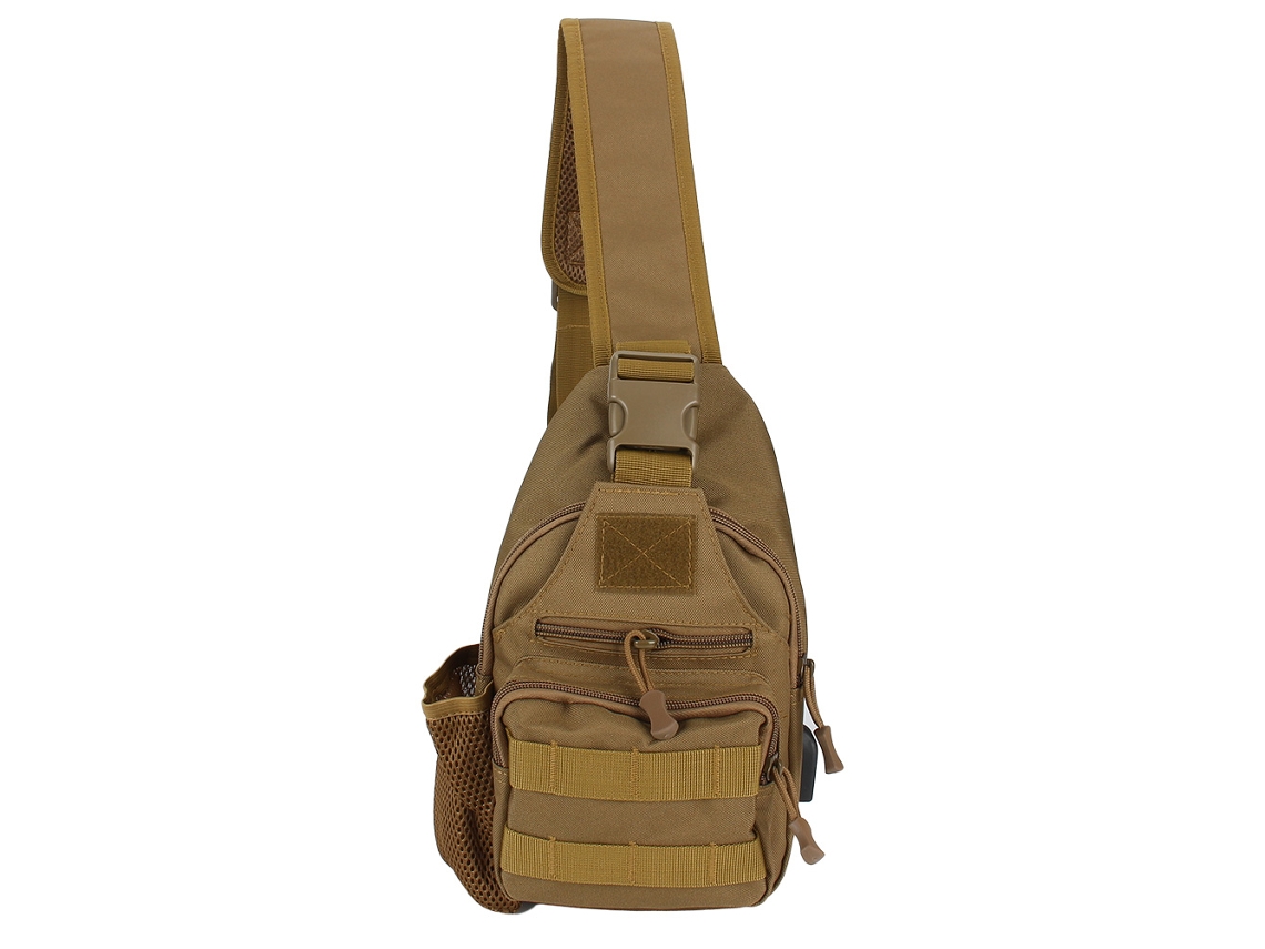 Mochila deportiva Vylara de tela Oxford, con puerto USB, para senderismo (marrón)