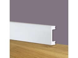Rodapié Cuadrado Blanco Con Entrada De Cables 50X20X2000Mm En Polímeros Poliestructurados ETERNAL PARQUET
