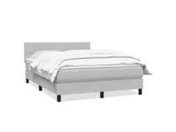 Maison Exclusive - Cama Box Spring Con Colchón Terciopelo Gris Claro 160x210 Cm