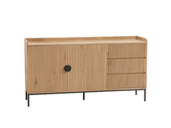 Aparador de 2 puertas y 3 cajones en acero y MDF decorado con melamina 150 cm