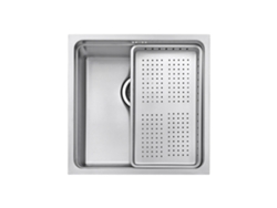 Fregadero De Cocina Un Seno Jassferry, De Acero Inoxidable 44x44 Cm Con Escurreplatos