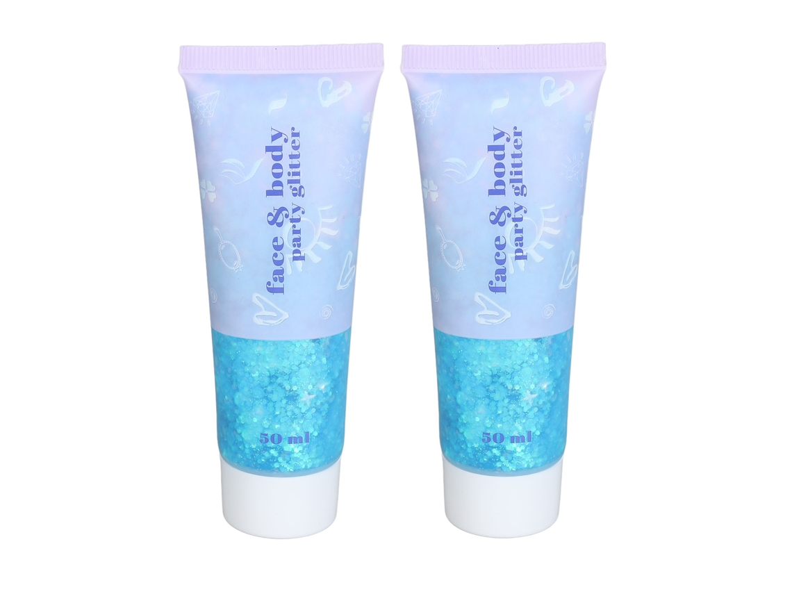 Gel Glitter Corporal Y Facial 2pcs 50ml Azul 09 Brillante Fácil De Limpiar Para Fiesta Navidad Concierto