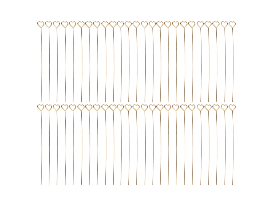 50 Clips Florales Reutilizables De Alambre De Acero Dorado Para Tarjetas, Fotos Y Notas De Escritorio (15 Cm)