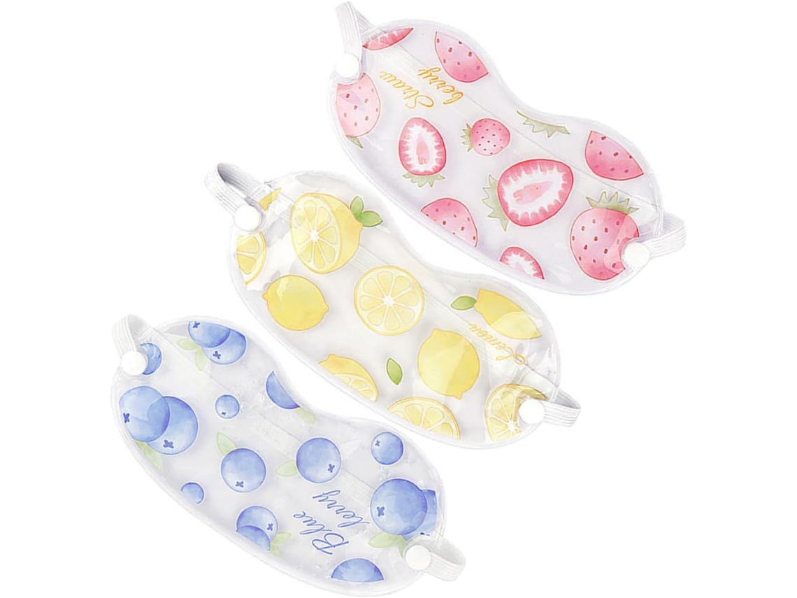 Mascarilla refrescante para ojos en 3 piezas con gel refrescante.