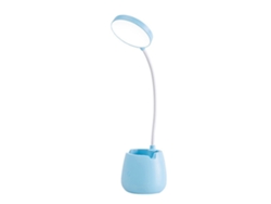 Lámpara De Escritorio Led Recargable Con Protección Ocular, Soporte Para Teléfono Móvil Y Portalápices, Usb 5w