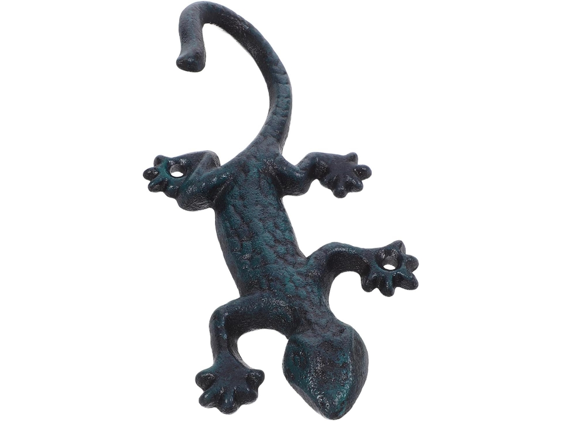Gancho Pared Hierro Forjado Verde Diseño Gecko Resistente Colgar Hogar Tienda Estilo Moderno Sencillo