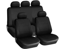 Juego De 9 Fundas Para Asientos De Coche, Antideslizantes Y Resistentes Al Desgaste, Color Negro.