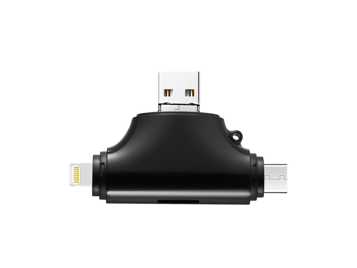 Lector de tarjetas multifunción 4 en 1 USB 3.0 OTG para Apple tipo C negro Siurn