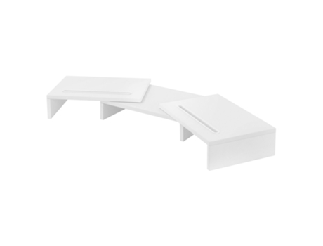 Soporte Para Monitor Doble 110X27X10,5 Cm Madera Blanca ML-DESIGN