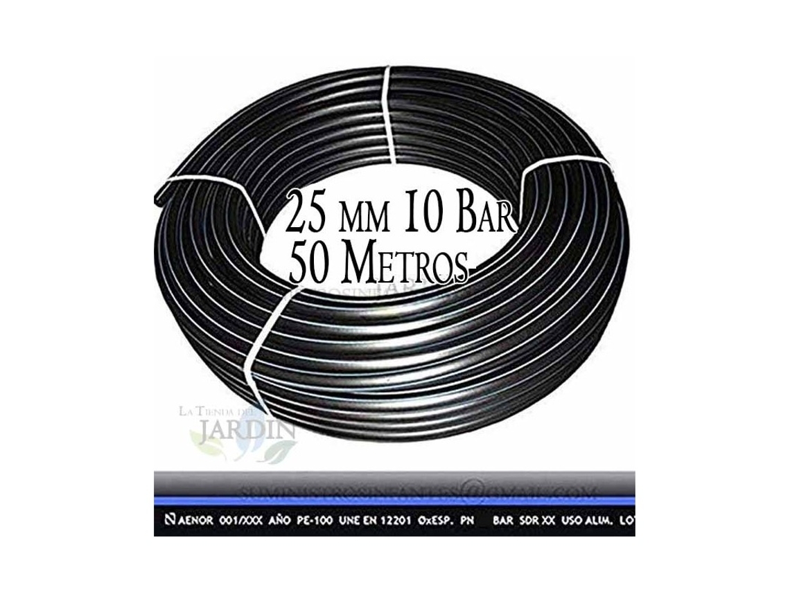 Tuberia Polietileno Alimentaria 25 Mm 10 Bar 50M Pe100 Alta Densidad Aenor SUINGA