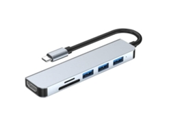 Usb C Hub 4K Hdmi 100W Pd Entrega De Energía 2 Puertos Usb3.0 Lector De Tarjetas Sd/Micro Sd Compatible Con Macbook Pro Chromebook