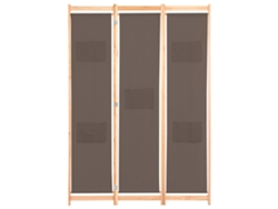 Biombo de 3 paneles, 120 x 170 x 4 cm, tela marrón, WSD256053, Adorable Home