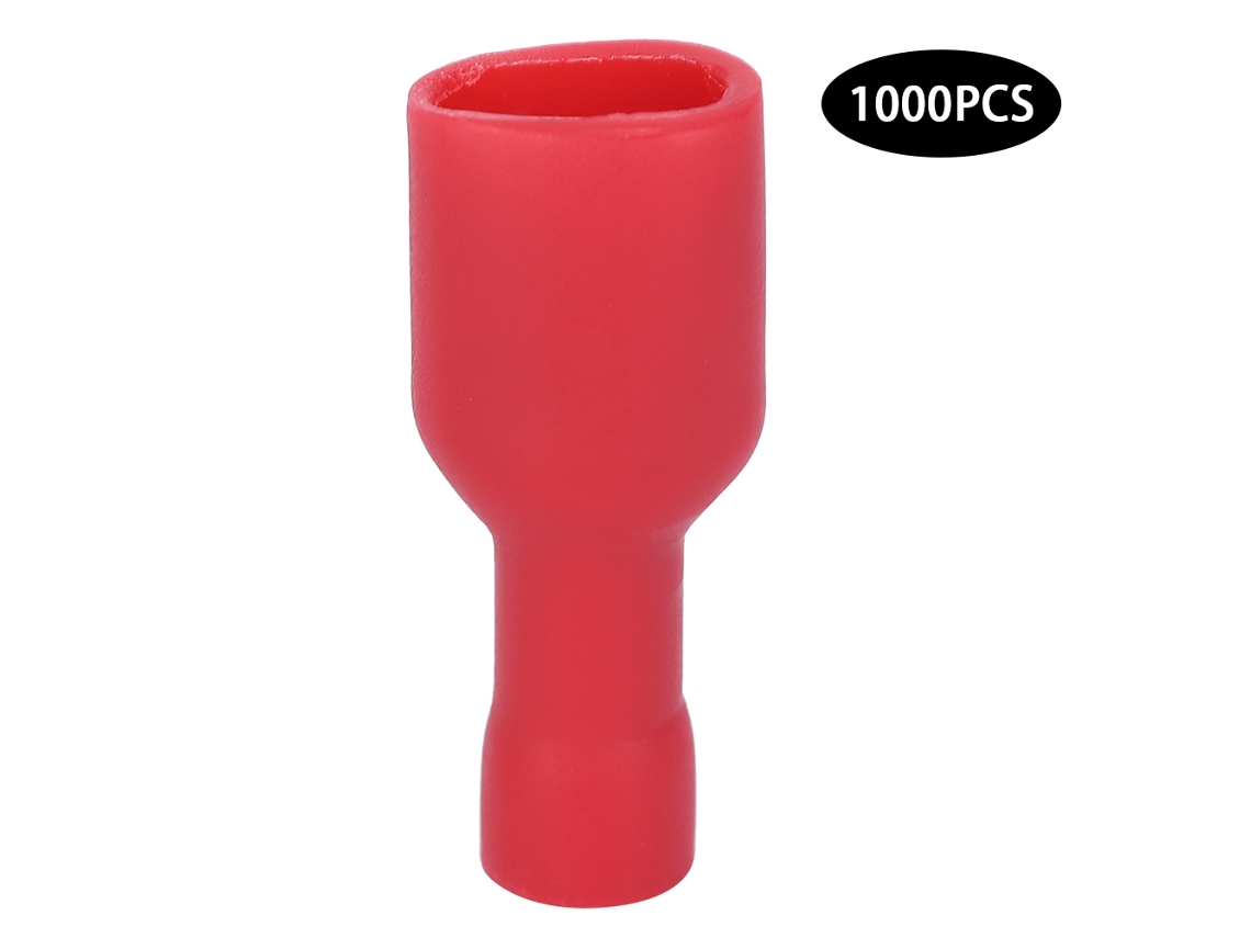 Kit De 1000 Terminales Hembra Aislados De Pvc Fdfd1-250 Para Conexión De Cables - Rojo