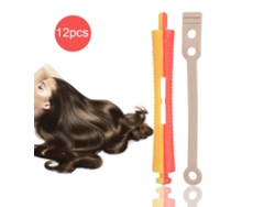 12 Rodillos De Pelo Estándar Con Clip Y Goma Elástica Para Rulos Y Ondas Perm Sh-4 Herramienta De Peluquería
