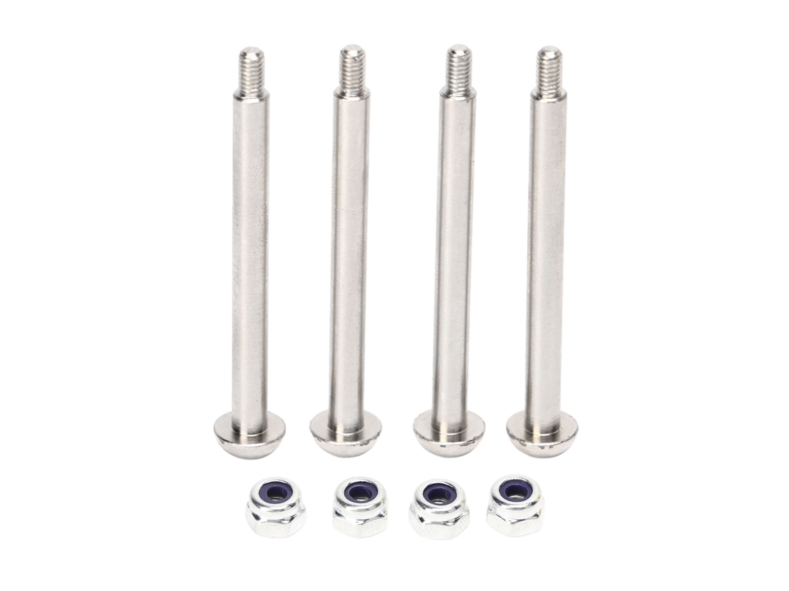 Ymsl 4pcs Pasador Bisagra Inferior Trasero De Acero Y Aluminio Para Arrma 1/7 1/8 Serie Plateado Con Tuerca M3 Hxl