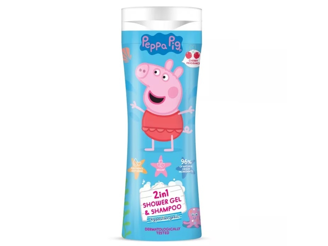 Jabón líquido para baño de bebé 2 en 1 con aroma a cereza y Peppa Pig, 300 ml