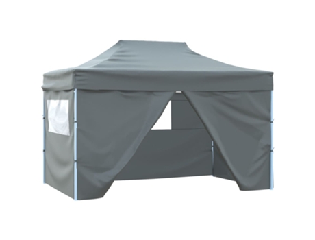 vidaXL Carpa plegable profesional 4 paredes acero gris antracita 3x4 m